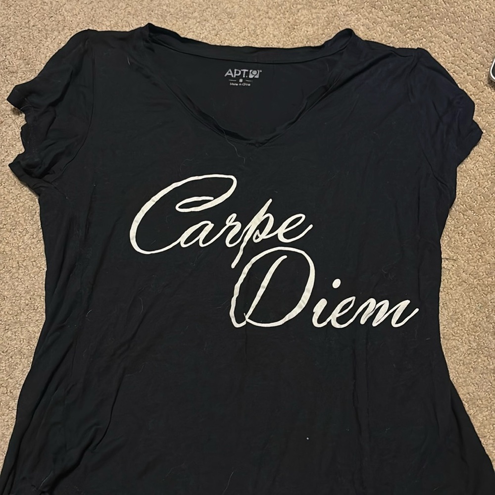 carpe diem black v neck
